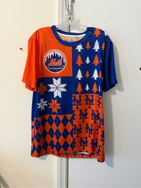 New York Mets Graphic Tee in Blue & Orange